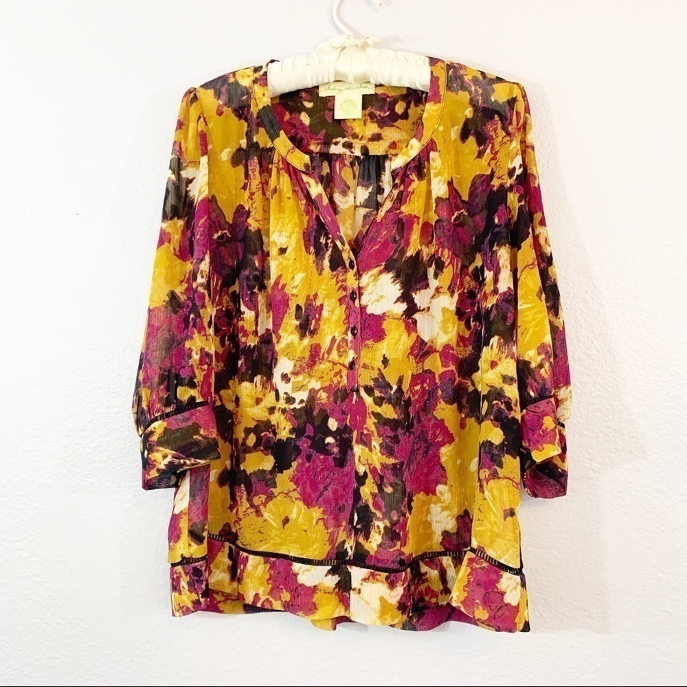 Urban Outfitters Staring At Stars Sheer Floral Top